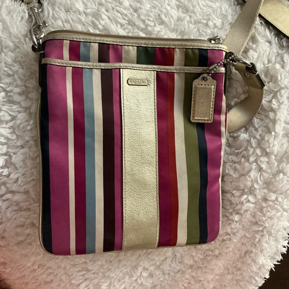 Coach LEGACY Multicolor Striped Crossbody Bag